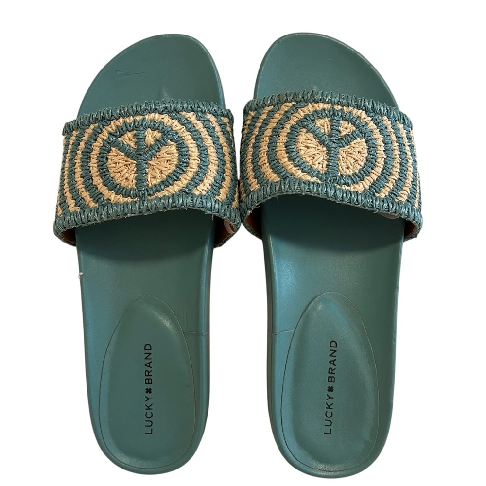 Lucky Brand Green Slide Sandals